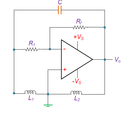 Figure 2. Hartley Oscillator Circuit Using an Op-Amp