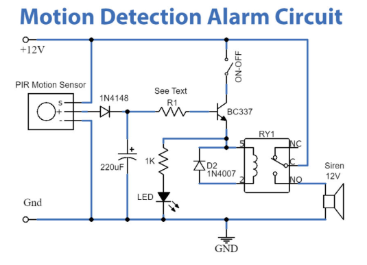 Motion-Triggered Alarm (Monostable with PIR Sensor)