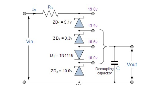 Figure 4. Zener Diodes Connected in Series