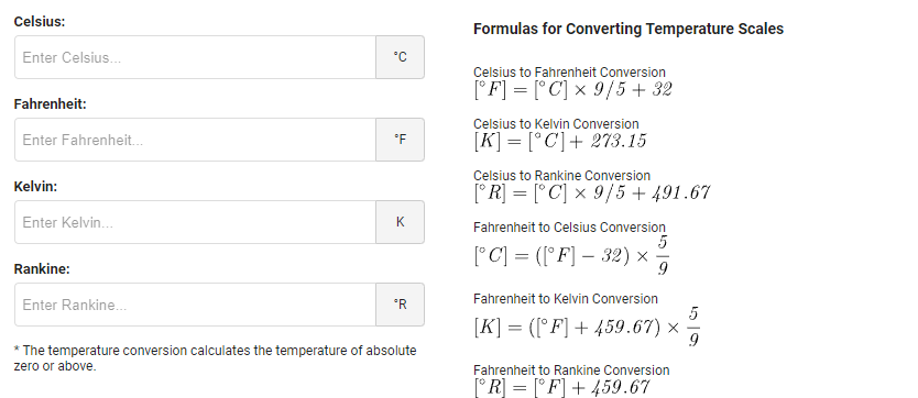 Digikey Temperature Conversion