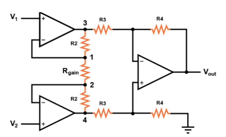 Instrumentation Amplifier Circuit Schematic