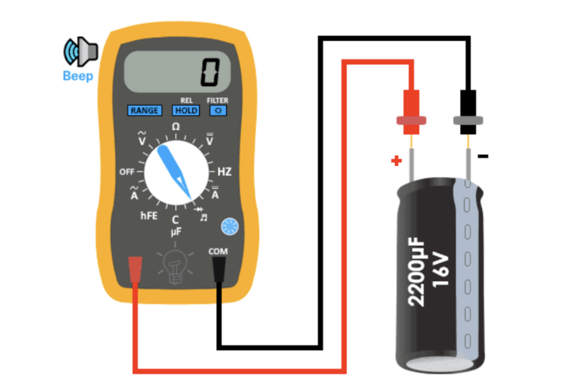 Capacitor Continuity Check Using Multimeter