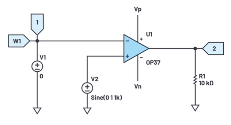 Operational Amplifier Comparator Schematic