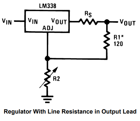 Regulator With Line Resistance in Output Lead