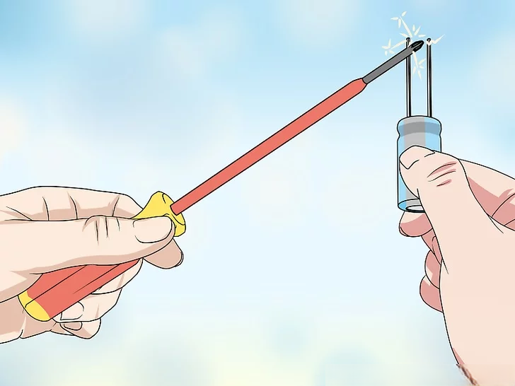 Figure 3. Discharging with a Screwdriver