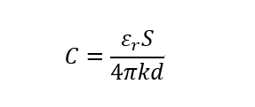 Figure 3. Formula of the size of the Capacitance